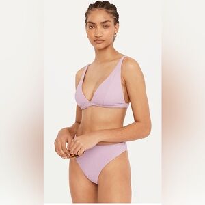 J.Crew Textured Plunge Bikini and Cheeky Bottom